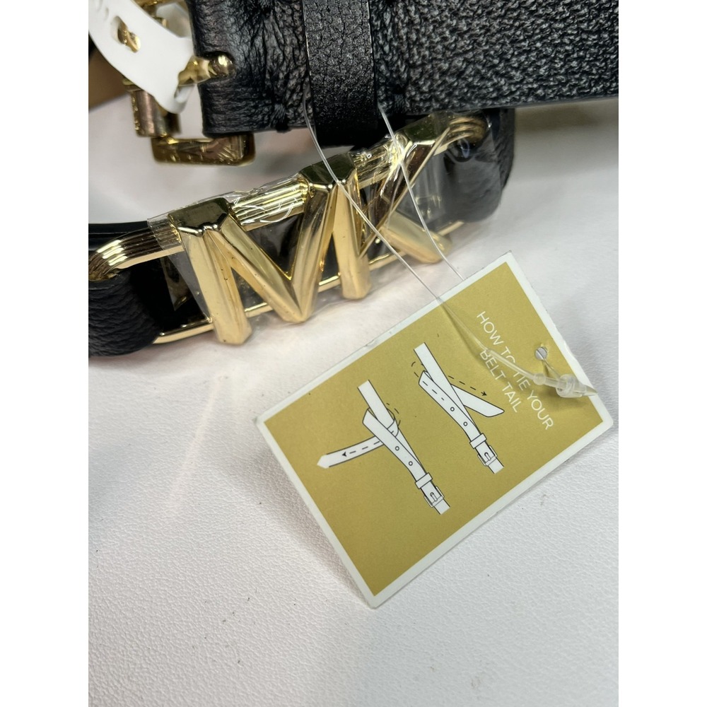 Michael Kors Women's 25mm Logo Station Black Belt Size Medium - NEW - Picture 8 of 8